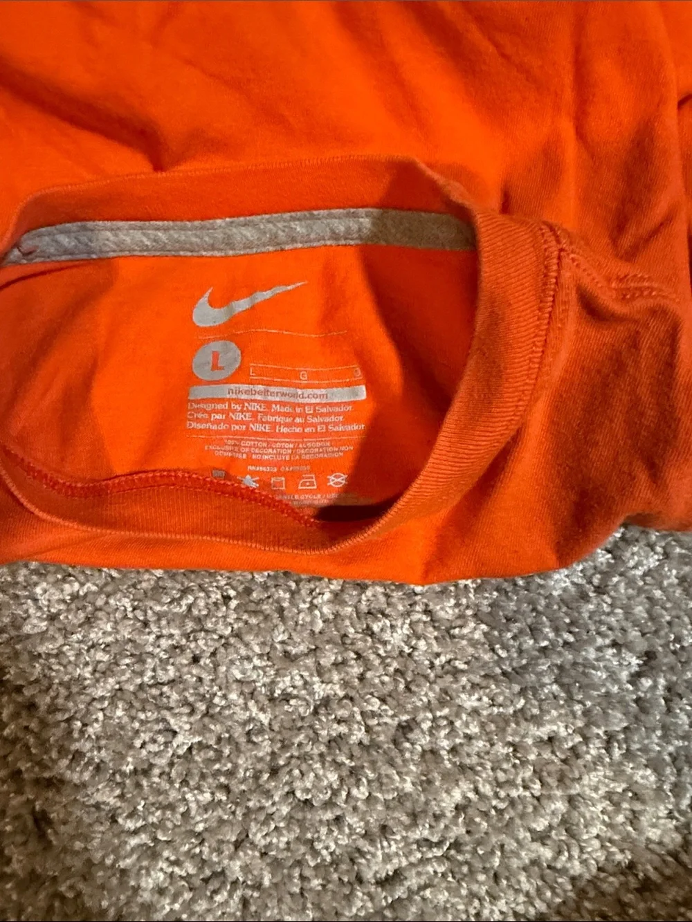 Nike Orange Tee with Blue and Black Graphic